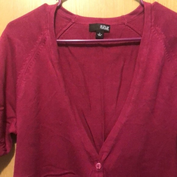 A.N.A a new approach size large magenta short sleeve cardigan - Picture 6 of 7